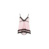 Nuisette doublée rose avec dentelle florale et string 